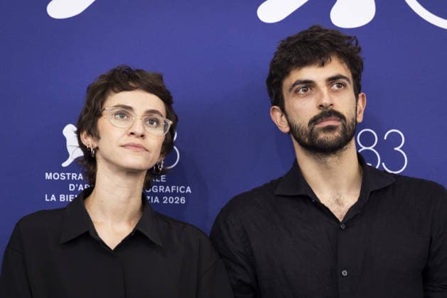 Naza Photocall - The 83rd Venice International Film Festival VENICE, ITALY - SEPTEMBER 10: Rachel Szor (L) and Yuval Abraham (R) attend the Naza Photocall during the 83rd Venice International Film Festival at Palazzo del Casino on September 10, 2026 in Venice, Italy. Primo Barol Anadolu Venice Italy. Editorial use only. Please get in touch for any other usage.  Copyright: x2026xAnadoluxPrimoxBarolx
