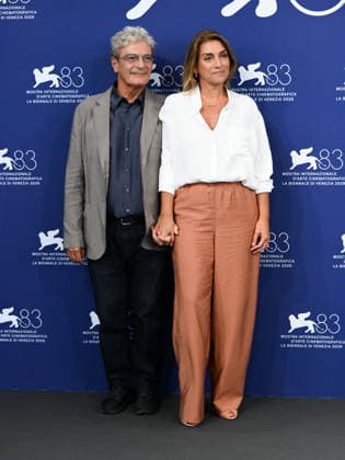 IPA88358141 - Venice, 83rd Venice International Film Festival 2026 - Day 9 - SCHERZETTO photocall. Pictured: Mario Martone, Ippolita Di Majo  Copyright: xAlbertoxTerenghi PoolxPhotoxEvenx xPoolxPhotoxEventsx08x IPA88358141