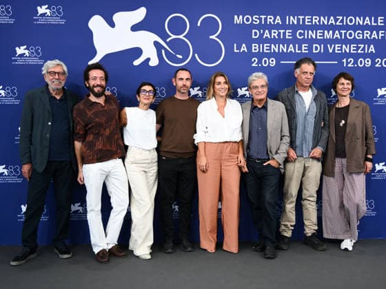 IPA88358858 - Venice, 83rd Venice International Film Festival 2026 - Day 9 - SCHERZETTO photocall. Pictured: Domenico Starnone, Valerio Vigliar, Daniela Ciancio, Carmine Guarino, Ippolita Di Majo, Mario Martone, Jacopo Quadri, and Silvia Moraes  Copyright: xAlbertoxTerenghi PoolxPhotoxEvenx xPoolxPhotoxEventsx08x IPA88358858