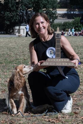 September 10, 2026, London, England, United Kingdom: Anna McMorrin MP and her working cocker spaniel Cadi, the winners of the 1st place in the Westminster Dog of the Year competition pose in the Victoria Tower Gardens during the Westminster Dog of the Year competition. The event is a celebration of the unique bond between dogs and their owners, and gives parliamentarians the opportunity to highlight the important work that they ve undertaken in Parliament on dog related matters, whilst promoting responsible dog ownership. London United Kingdom  - ZUMAs371 20260910_zip_s371_010 Copyright: xWiktorxSzymanowiczx