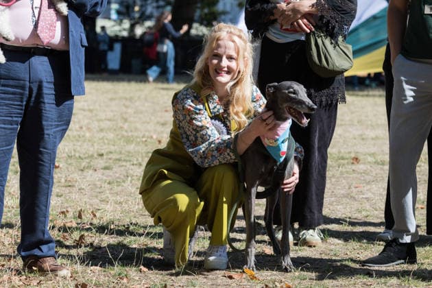 September 10, 2026, London, England, United Kingdom: Hannah Spencer MP and her greyhound Judy take part in the Westminster Dog of the Year competition in the Victoria Tower Gardens. The event is a celebration of the unique bond between dogs and their owners, and gives parliamentarians the opportunity to highlight the important work that they ve undertaken in Parliament on dog related matters, whilst promoting responsible dog ownership. London United Kingdom  - ZUMAs371 20260910_zip_s371_015 Copyright: xWiktorxSzymanowiczx