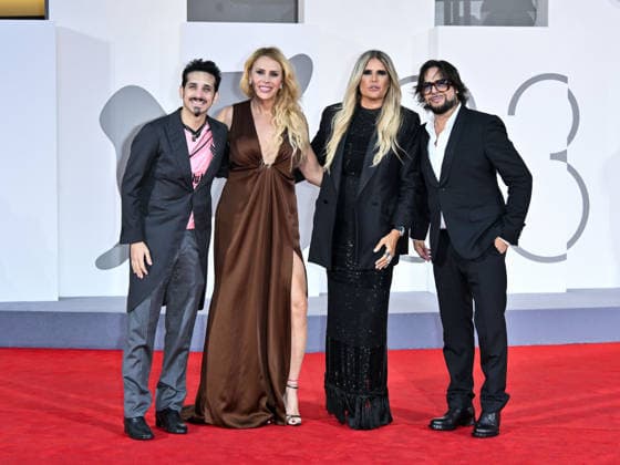 IPA88365472 - Venice, 83rd Venice International Film Festival 2026 - Night 9. Red carpet for the film *UN PEU AVANT MINUIT*. Pictured: Joaquin CortÃ s, Tiziana Rocca, Karla Sofia Gascon, Fabrizio Biggio  Copyright: xSimonexComix xPoolxPhotoxEventsx08x IPA88365472