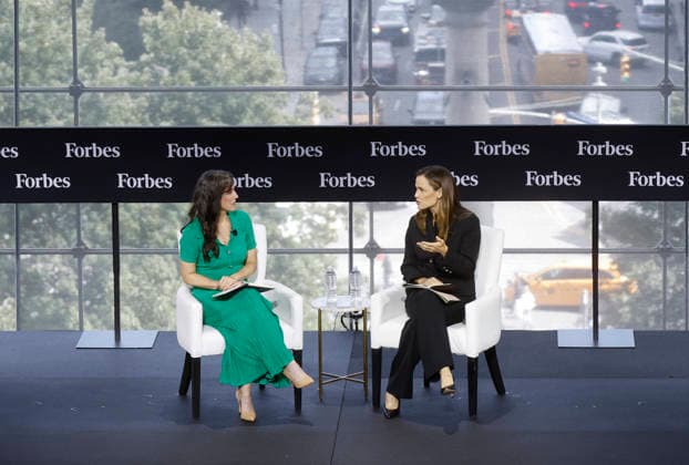 Actress & Cofounder Once Upon A Farm Jennifer Garner speaks with Editor ForbesWomen Maggie McGrath at the Forbes Power Women s Summit on Thursday, September 10, 2026 at Jazz at Lincoln Center in New York City.  NYP20260910141 JohnxAngelillo