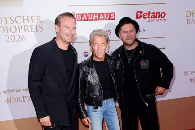 Sasha, Peter Maffay, and Johannes Oerding at the German Radio Awards (Deutscher Radiopreis) ceremony on September 10, 2026, at the Musical Theater an der Elbe in Hamburg, Germany. Sasha, Peter Maffay, and Johannes Oerding arrive for the annual German Radio Awards (Deutscher Radiopreis) ceremony on September 10, 2026, at the Musical Theater an der Elbe in Hamburg, Germa