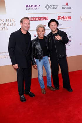 Sasha, Peter Maffay, and Johannes Oerding at the Deutscher Radiopreis awards ceremony on September 10, 2026, at the Musical Theater an der Elbe in Hamburg, Sasha, Peter Maffay, and Johannes Oerding arrive for the annual German Radio Awards (Deutscher Radiopreis) ceremony on September 10, 2026, at the Musical Theater an der Elbe in Hamburg, Germany. German Radio Awards