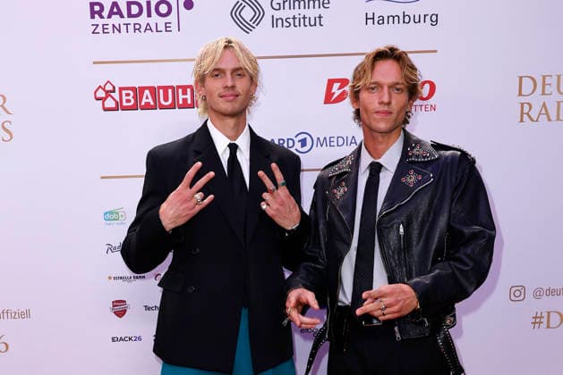 Fast Boy, Lucas Hain, and Felix Hain at the German Radio Awards (Deutscher Radiopreis) ceremony on September 10, 2026, at the Musical Theater an der Elbe in Hamburg. Fast Boy, Lucas Hain, and Felix Hain arrive for the annual German Radio Awards (Deutscher Radiopreis) ceremony on September 10, 2026 at the Musical Theater an der Elbe in Hamburg, Germany. German Radio Awards cerem