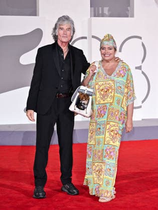 IPA88367518 - Venice, 83rd Venice International Film Festival 2026 - Night 9. Red Carpet for the film *Scherzetto* - Pictured: Ron Moss, Devin DeVasquez, and the dog  Copyright: xSimonexComix xPoolxPhotoxEventsx08x IPA88367518