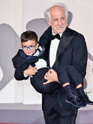 IPA88369882 - Venice, 83rd Venice International Film Festival 2026 - Night 9. Red Carpet for the film *Scherzetto* - Pictured: Toni Servillo, Lorenzo Pezzotta  Copyright: xSimonexComix xPoolxPhotoxEventsx08x IPA88369882