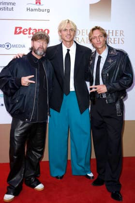 Rea Garvey with Lucas and Felix Hain of Fast Boy at the 17th German Radio Awards ceremony in 2026 at the Stage Theater an der Elbe in Hamburg, September 10, 2026 Foto:xC.xTamckex xFuturexImagex radiopreis_6827