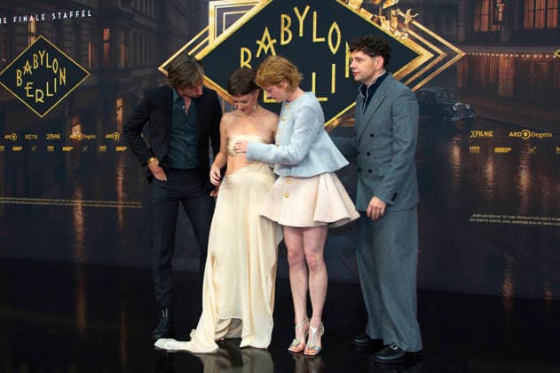 Max Mauff, Liv Lisa Fries, Leonie Benesch, and Christian Friedel at the world premiere of the fifth and final season of the TV series *Babylon Berlin* at the Zoo Palast in Berlin, September 10, 2026 Foto:xC.xBehringx xFuturexImagex babylon_berlin_6954
