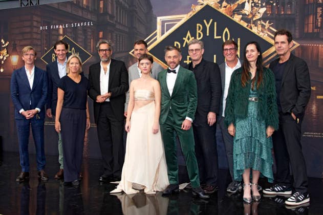 Moritz Herzogenberg, Moritz Von Kruedener, Christine Strobl, Achim von Borries, Christoph Pellander, Liv Lisa Fries, Volker Bruch, Hendrik Handloegten, Uwe Schott, Carolin Haasis, and Tom Tykwer at the world premiere of the fifth and final season of the TV series Babylon Berlin at the Zoo Palast in Berlin, September 10, 2026 Foto:xC.xBehringx xFuturexImagex babylon_berlin_6997