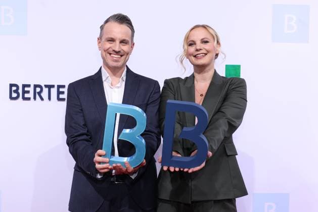 Bertelsmann Party 2026: Marc Dumitru and Toni Scheurlen on the red carpet at the Bertelsmann Party 2026, Bertelsmann Berlin Office, Berlin, September 10, 2026 Copyright: xEventpress Kratschx