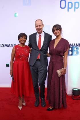 Bertelsmann Party 2026: Shabhna Mohn, Christoph Mohn, Vanessa Mohn; Red Carpet at the Bertelsmann Party 2026, Bertelsmann Berlin Office, September 10, 2026 Copyright: xEventpress Kratschx