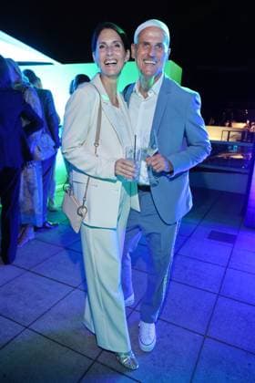 Bertelsmann Party 2026: Ralf Zacherl, Viola Zacherl on the red carpet at the Bertelsmann Party 2026, Bertelsmann Berlin Office, September 10, 2026 Copyright: xEventpress Kratschx