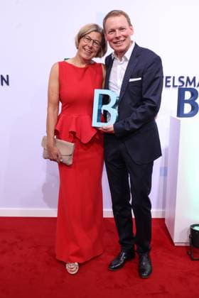 Bertelsmann Party 2026: Natalie and Rolf Hellermann on the red carpet at the Bertelsmann Party 2026, Bertelsmann Berlin Office, September 10, 2026 Copyright: xEventpress Kratschx