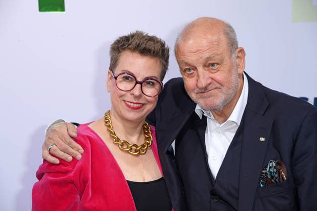 Leonard Lansink with his wife, Maren Muntenbeck, at the BERTELSMANN PARTY 2026 at Bertelsmann s Berlin office on September 10, 2026