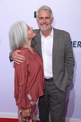 Birgit Schrowange with her husband Frank Spothelfer at the BERTELSMANN PARTY 2026 at Bertelsmann s Berlin office on September 10, 2026