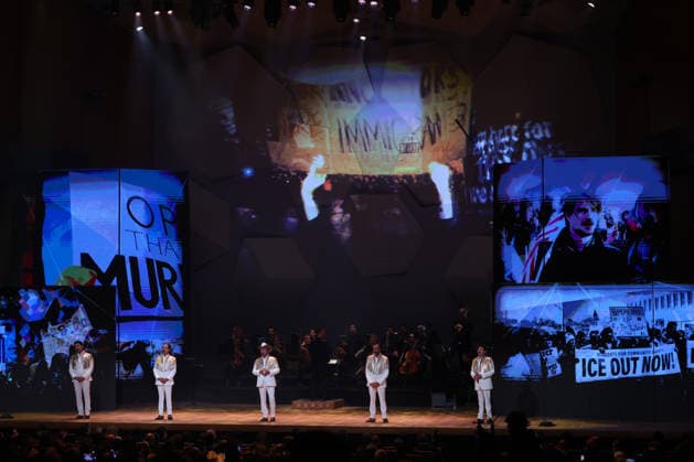 Members of the Mexican band Los Tigres del Norte perform during the closing ceremony of the 39th annual Hispanic Heritage Awards at Orchestra Hall in Minneapolis, United States, 10 September 2026. Hispanic Heritage Awards in Minneapolis !ACHTUNG: NUR REDAKTIONELLE NUTZUNG!  Copyright: xAdamxBettcherx AME6487 20260911-55021366118_1