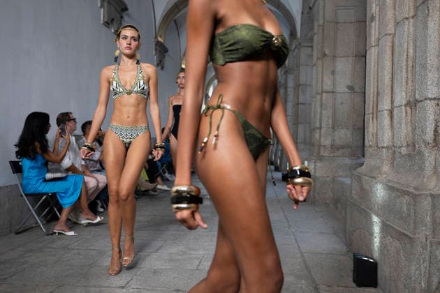 September 10, 2026, Madrid, Spain: A model parades with Dolores Cortes design during the OMODA Fashion Week en ISE San Isidro in Madrid. Madrid Spain  - ZUMAs197 20260910_aaa_s197_584 Copyright: xAtilanoxGarciax