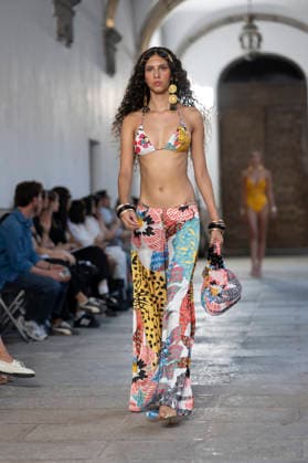 September 10, 2026, Madrid, Spain: A model parades with Dolores Cortes design during the OMODA Fashion Week en ISE San Isidro in Madrid. Madrid Spain  - ZUMAs197 20260910_aaa_s197_646 Copyright: xAtilanoxGarciax
