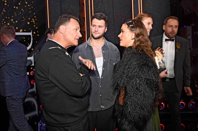 Guido Maria Kretschmer, a guest, and Tiffany Aris at the 17th German Radio Awards ceremony in 2026 at the Stage Theater an der Elbe in Hamburg, September 10, 2026 Foto:xC.xNiehausx xFuturexImagex radiopreis_6953