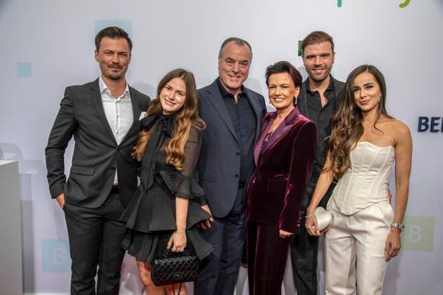The ABB BERTELSMANN family—Esther, Clemens Toennies, Margit Toennies, Maximilian Toennies, and Olivia Toennies—attended the Bertelsmann Party 2026 at the Bertelsmann Repraesentanz on September 10, 2026, in Berlin, Germany