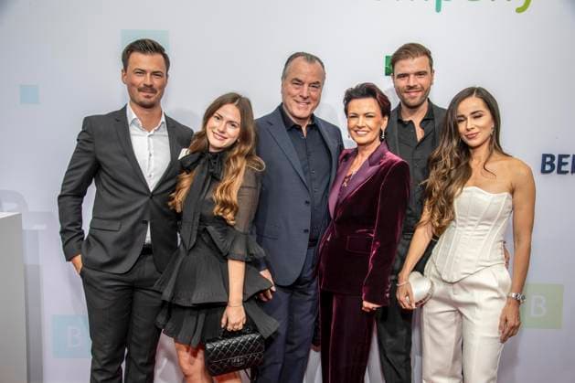 The ABB BERTELSMANN family—Esther, Clemens Toennies, Margit Toennies, Maximilian Toennies, and Olivia Toennies—attended the Bertelsmann Party 2026 at the Bertelsmann Repraesentanz on September 10, 2026, in Berlin, Germany