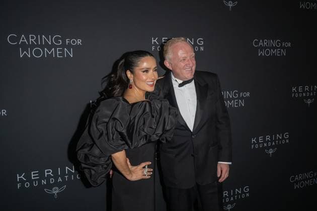 September 10, 2026, New York, New York, United States: (L-R) Salma Hayek and FranoÂßois-Henri Pinault attend.Celebrities attend the Kering Foundation s Caring For Women Dinner at The Pool on September 10, 2026 in New York City. New York United States  - ZUMAs197 20260910_aaa_s197_801 Copyright: xRonxAdarx