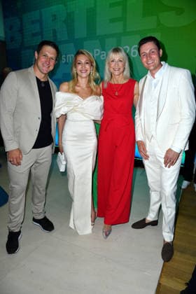 Matthias Steiner, Lisa Walser, Inge Posmyk, and Henry Walser at the 2026 Bertelsmann Party at the Bertelsmann office in Berlin on September 10, 2026