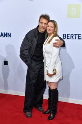 Hendrik Duryn with his daughter Nina Gummich at the 2026 Bertelsmann Party at the Bertelsmann representative office in Berlin on September 10, 2026