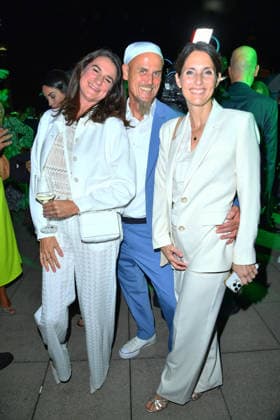 Nadine Sosniok and Ralf Zacherl with his wife, Viola Zacherl, at the 2026 Bertelsmann Party at the Bertelsmann Representative Office in Berlin on September 10, 2026