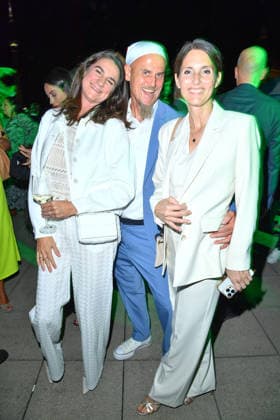Nadine Sosniok and Ralf Zacherl with his wife, Viola Zacherl, at the 2026 Bertelsmann Party at the Bertelsmann representative office in Berlin on September 10, 2026
