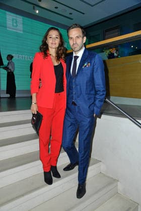 Sarah Alles and Marco van Dre at the 2026 Bertelsmann Party at the Bertelsmann Representative Office in Berlin on September 10, 2026