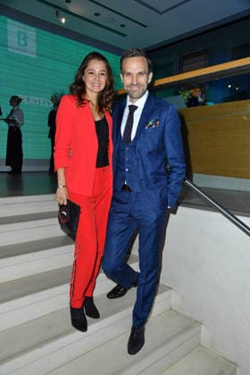 Sarah Alles and Marco van Dre at the 2026 Bertelsmann Party at the Bertelsmann Representative Office in Berlin on September 10, 2026