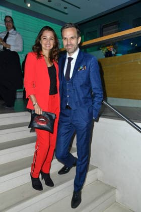 Sarah Alles and Marco van Dre at the 2026 Bertelsmann Party at the Bertelsmann Representative Office in Berlin on September 10, 2026