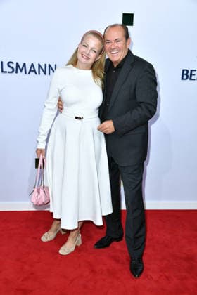 Wolfram Kons with his wife, Alexa Apermann, at the 2026 Bertelsmann Party at the Bertelsmann representative office in Berlin on September 10, 2026