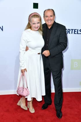 Wolfram Kons with his wife, Alexa Apermann, at the 2026 Bertelsmann Party at the Bertelsmann representative office in Berlin on September 10, 2026