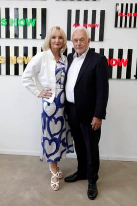 September 10, 2026, Caroline Beil, actress, opening of the All is Now exhibition featuring her own artwork at the Heartspace Kunstraum gallery in Berlin, graphic paintings, with Wolfgang Kubicki and his wife Anette, FDP, Berlin, Germany