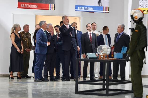 Felipe VI Visits the Rota Base on the 25th Anniversary of the September 11 Terrorist Attacks in the U.S. King Felipe VI, accompanied by Defense Minister Margarita Robles, 1i, during the inauguration of the Rota Base Forum Cultural Center and Municipal Museum on September 11, 2026, in Rota, Cádiz, Andalusia, Spain. After attending the ceremonies honoring the victims of the September 11 terrorist attacks, King Felipe VI also inaugurated the Rota Base Forum Cultural Center and Municipal Museum, which chronicles the town’s evolution as a defensive stronghold from the 18th century to the present, as well as the impact and transformation it underwent following the establishment of the base and more than 60 years of U.S. presence. September 11, 2 Copyright: xNachoxFradex 7765322