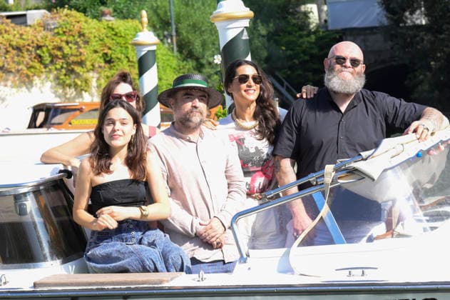 Sara Ciocca, Roberta Palumbo, Berardo Carboni, Donatella Finocchiaro, and Darko Peric upon the arrival of the cast of the feature film *Greta e le favole vere* (*Greta and the True Fairy Tales*) at the pier of the Hotel Excelsior during the 2026 Venice Biennale, 83rd Venice International Film Festival, Venice, September 11, 2026 Foto:xA.xM.xTinghinox xFuturexImagex greta_6901