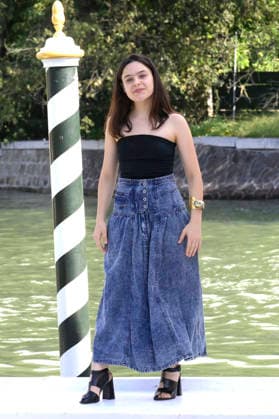 Sara Ciocca upon the arrival of the cast of the feature film *Greta e le favole vere* (*Greta and the True Fairy Tales*) at the pier of the Hotel Excelsior during the 2026 Venice Biennale, the 83rd Venice International Film Festival, Venice, September 11, 2026 Foto:xA.xM.xTinghinox xFuturexImagex greta_6918