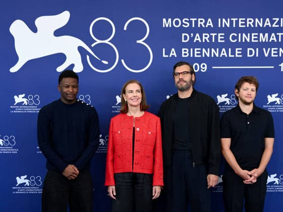 IPA88397988 - Venice, 83rd Venice International Film Festival 2026 - Day 10. Photocall for the film Un Bon Avocat (Good Lawyer). Pictured are GÃ dÃ on Ekay, Carole Bouquet, Laurent Lafitte, and Anthony Bajon.  Copyright: xAlbertoxTerenghix xPoolxPhotoxEventsx08x IPA88397988