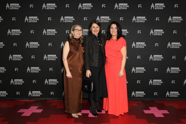 September 11, 2026: Festival Co-Founders MARGARET CHATER (L), GLADYS BEREJIKLIAN (C) and HOURIE DEMIRJIAN (R) attends the 2026 Armenian Film Festival Australia Opening Night at Event Cinemas Top Ryde on September 11, 2026 in Sydney, NSW Australia  - ZUMAa155 20260911_aaa_a155_013 Copyright: xChristopherxKhouryx