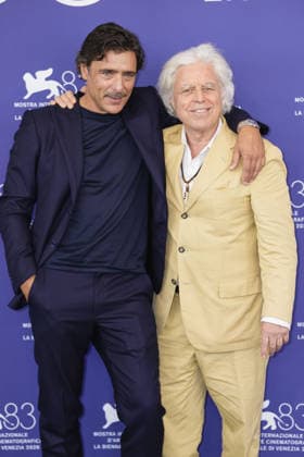 Photo by IPP Daniele Cifala’ Venice, September 11, 2026, Ritorno a Buenos Aires Photocall at the 83rd Venice International Film Festival. Pictured: Adriano Giannini and Marco Bechis attend the Ritorno a Buenos Aires photocall during the 83rd Venice International Film Festival at the Palazzo del Casino on September 11, 2026 in Venice, Italy.