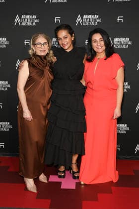September 11, 2026: Festival Co-Founders MARGARET CHATER (L), TAMARA STEPANYAN (C) and HOURIE DEMIRJIAN (R) attends the 2026 Armenian Film Festival Australia Opening Night at Event Cinemas Top Ryde on September 11, 2026 in Sydney, NSW Australia  - ZUMAa155 20260911_aaa_a155_018 Copyright: xChristopherxKhouryx