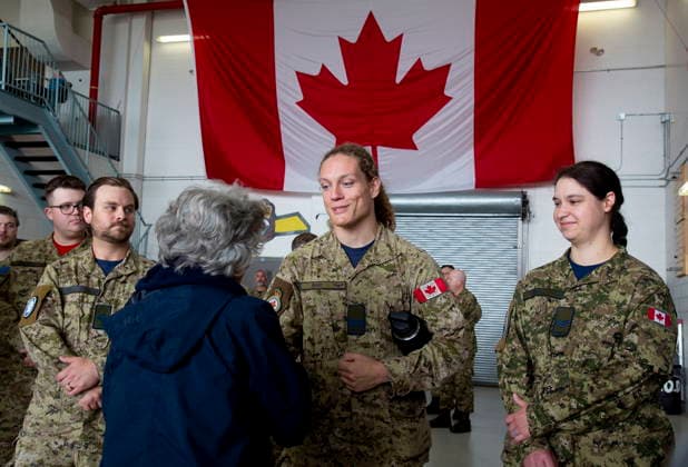 September 11, 2026, Gander, Nl, Canada: Governor General Louise Arbour meets with members of the Canadian Armed Forces at 9 Wing Gander in Gander, N.L., on Friday, Sept. 11, 2026. Gander Canada  - ZUMAc35_ 20260911_zaf_c35_012 Copyright: xPaulxDalyx