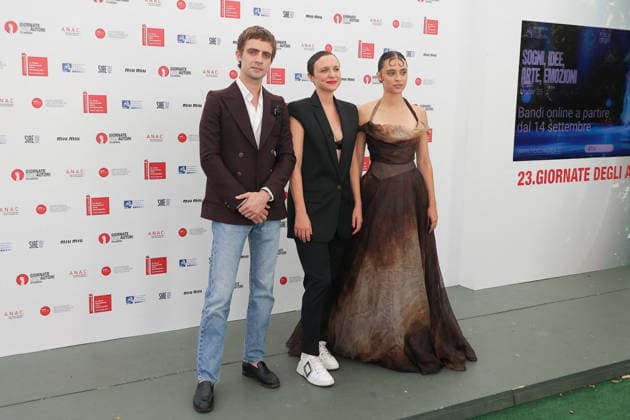 Venice 2026 Peau d’homme Photocall NB Stefan Crépon, Léa Domenach, Claire Pommet attending the Peau d’homme Photocall as part of the 83th Venice International Film Festival at the Lido in Venice, Italy on September 11, 2026. Photo by Nasser Berzane ABACAPRESS.COM Venice Italy  Copyright: xBerzanexNasser ABACAx