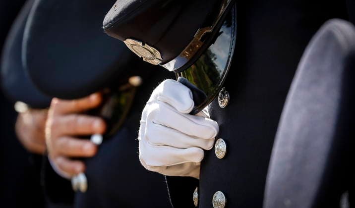 September 11, 2026, Winnipeg, Mb, Canada: Firefighters take a moment of silence as people participate in the 25th Annual 9 11 Memorial Service at the International Peace Garden in Boissevain, Man., Friday, Sept. 11, 2026. Winnipeg Canada  - ZUMAc35_ 20260911_zaf_c35_113 Copyright: xJohnxWoodsx
