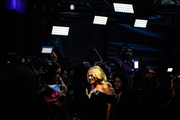 September 11, 2026, Toronto, On, CAN: Rebel Wilson speaks to a video team as she arrives on the red carpet to promote the film Girl Group at the Toronto International Film Festival, in Toronto, on Friday, Sept. 11, 2026. Toronto CAN  - ZUMAc35_ 20260911_zaf_c35_227 Copyright: xChrisxYoungx