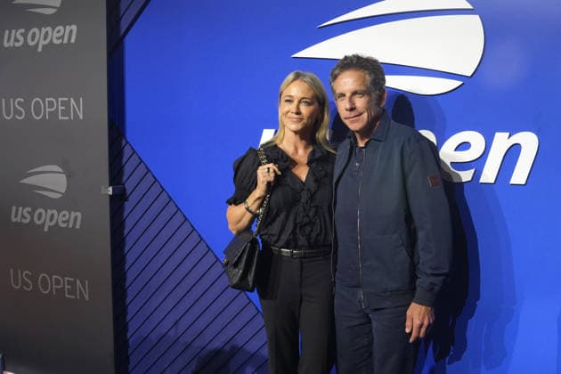 U.S. actor and comedian Ben Stiller poses alongside his wife, actress Christine Taylor,on the blue carpet at the US Open tennis semifinals in New York, United States, 11 September 2026. US Open Blue Carpet !ACHTUNG: NUR REDAKTIONELLE NUTZUNG!  Copyright: xOctavioxGuzmánx AME6760 20260912-55021376477_1